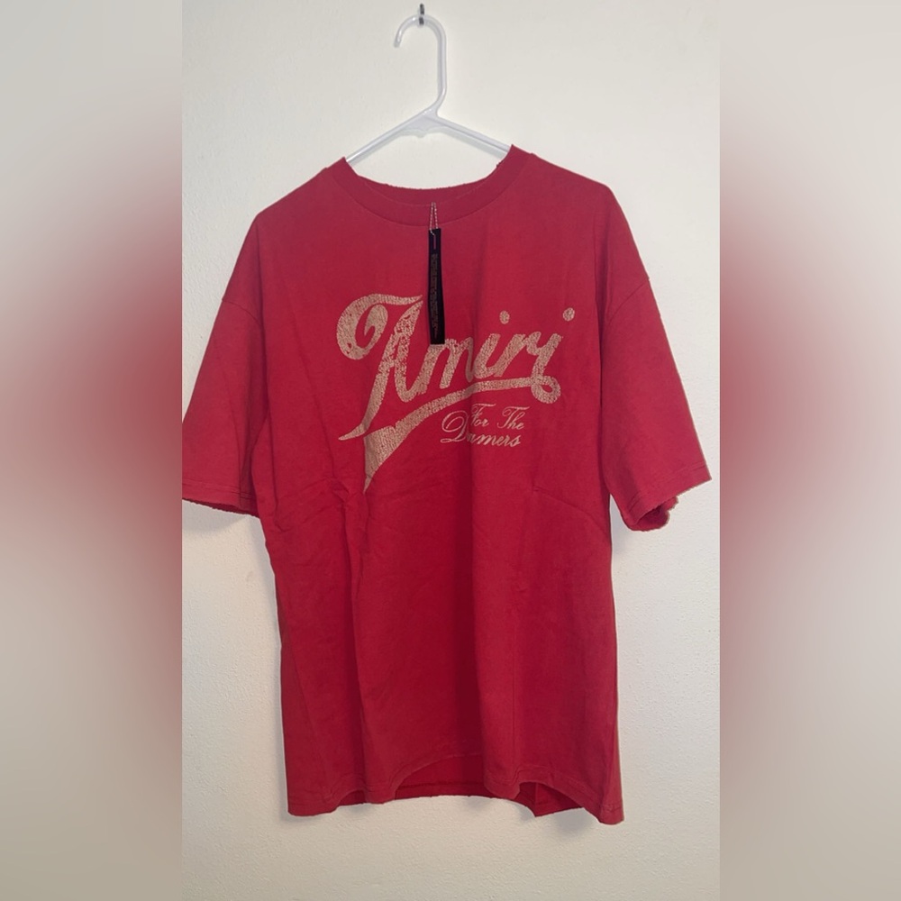 AMIRI Bold Red Tee with Graphic Print